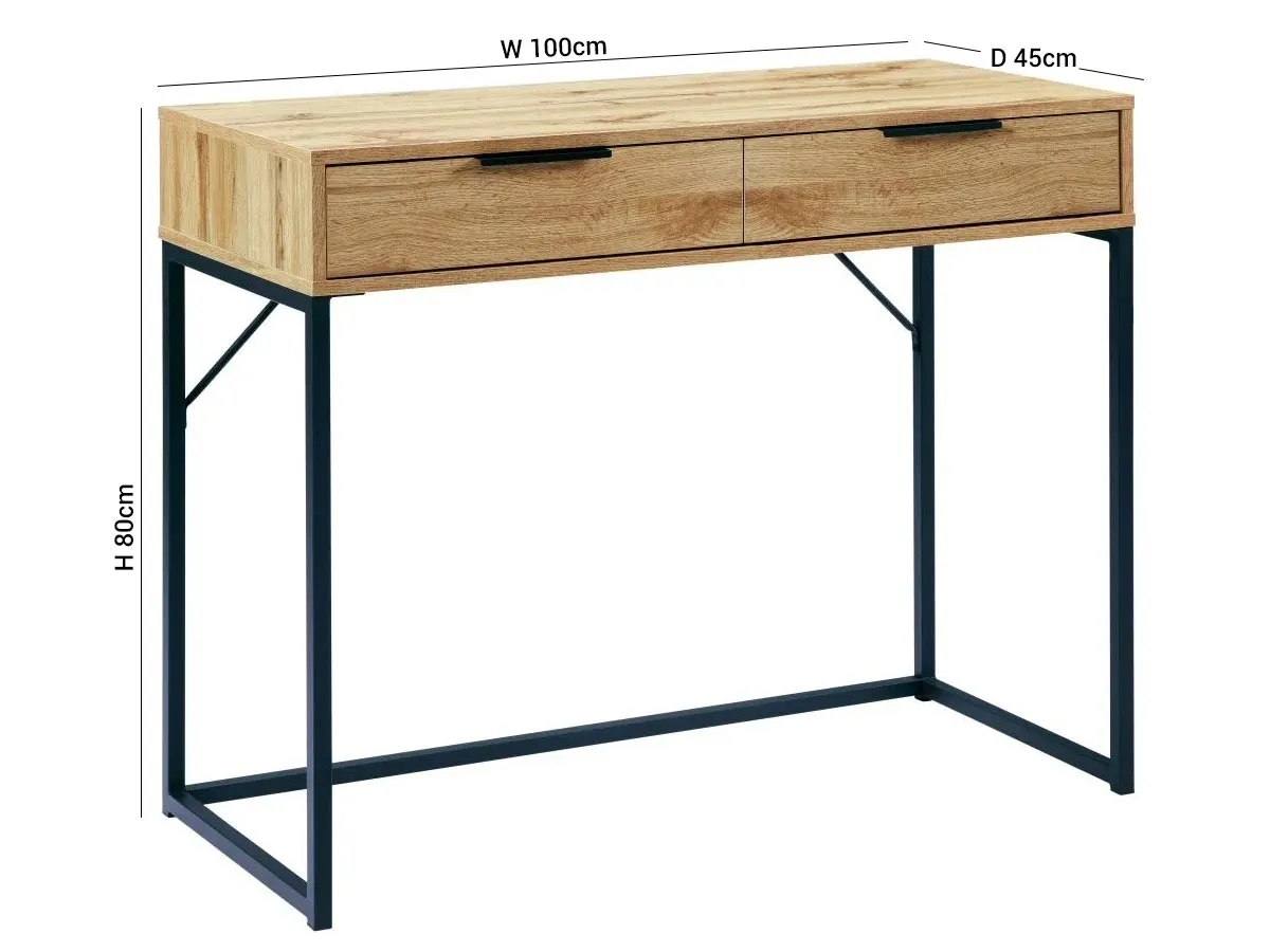 Bali 2 Drawer Dressing Table - Oak