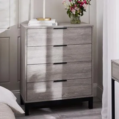 Bali 4 Drawer Chest - Grey Oak image
