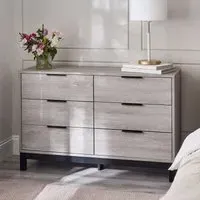 Bali 6 Drawer Wide Chest - Grey Oak