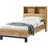 Bali Bed Frame with Bookcase - Oak