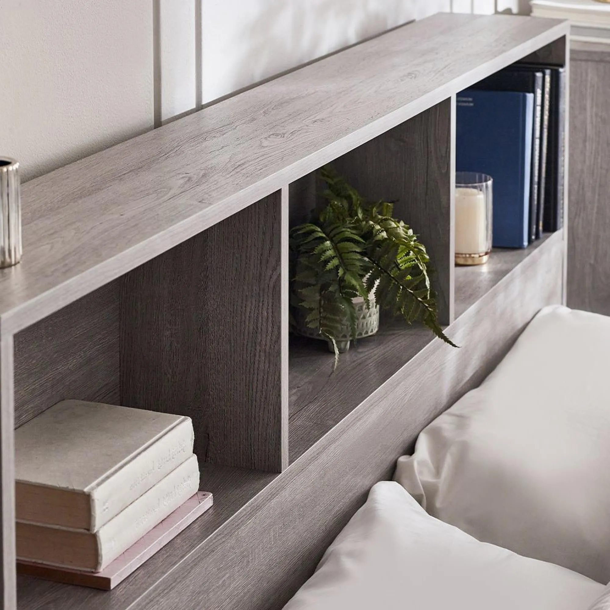 Bali Ottoman Storage Bed - Grey Oak