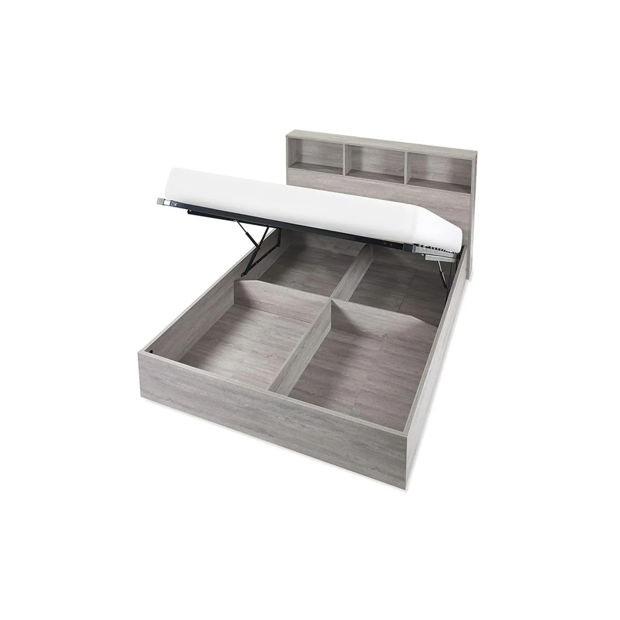 Bali Ottoman Storage Bed - Grey Oak