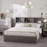 Bali Ottoman Storage Bed - Grey Oak
