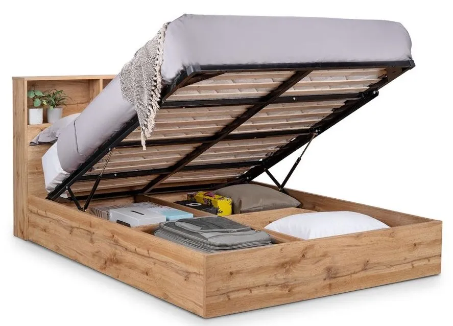 Bali Ottoman Storage Bed - Light Oak