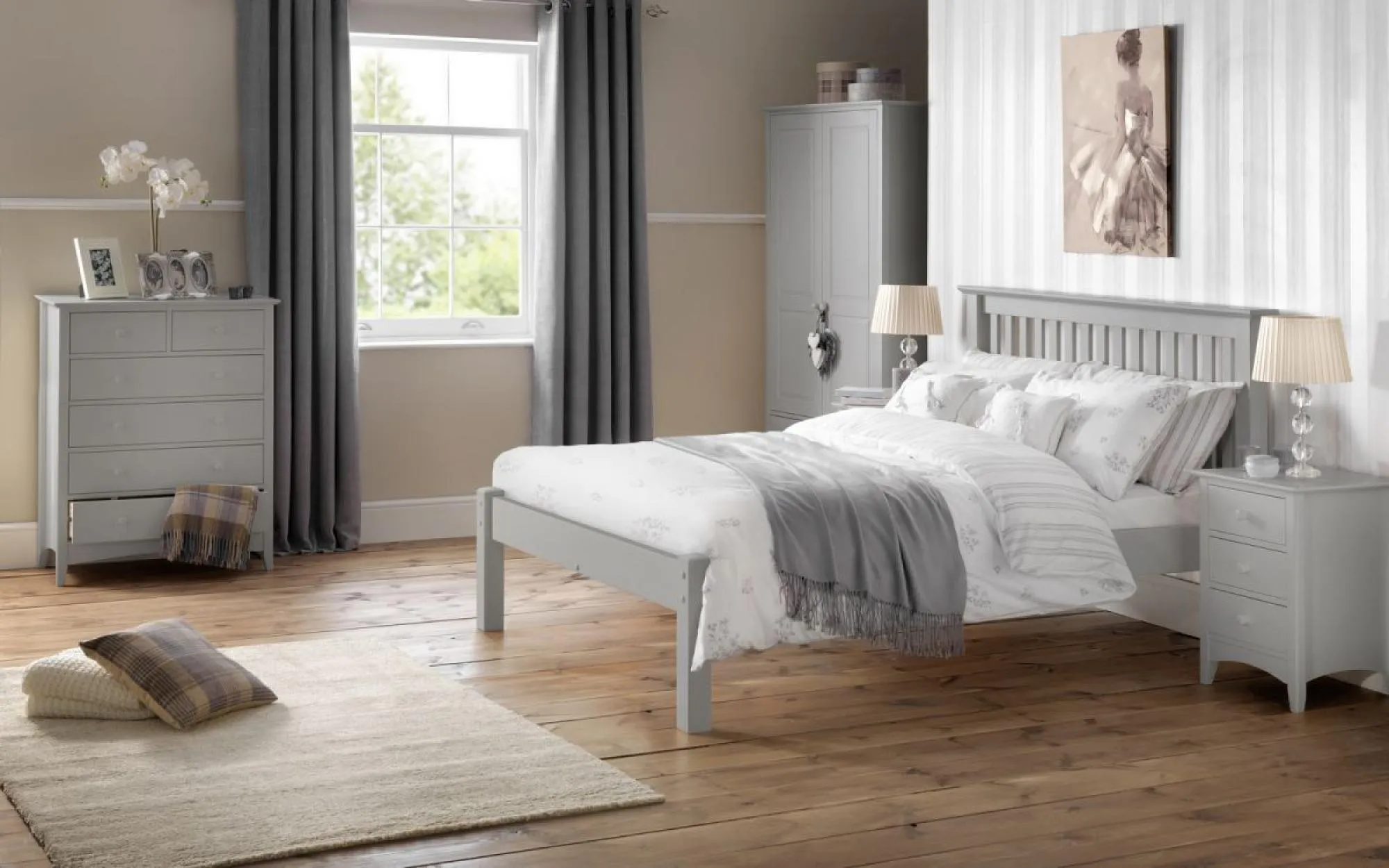 Barcelona Double Bed Frame - Grey