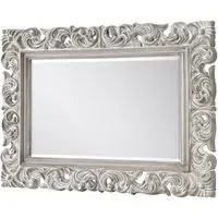 Baroque Rectangular Wall Mirror - White