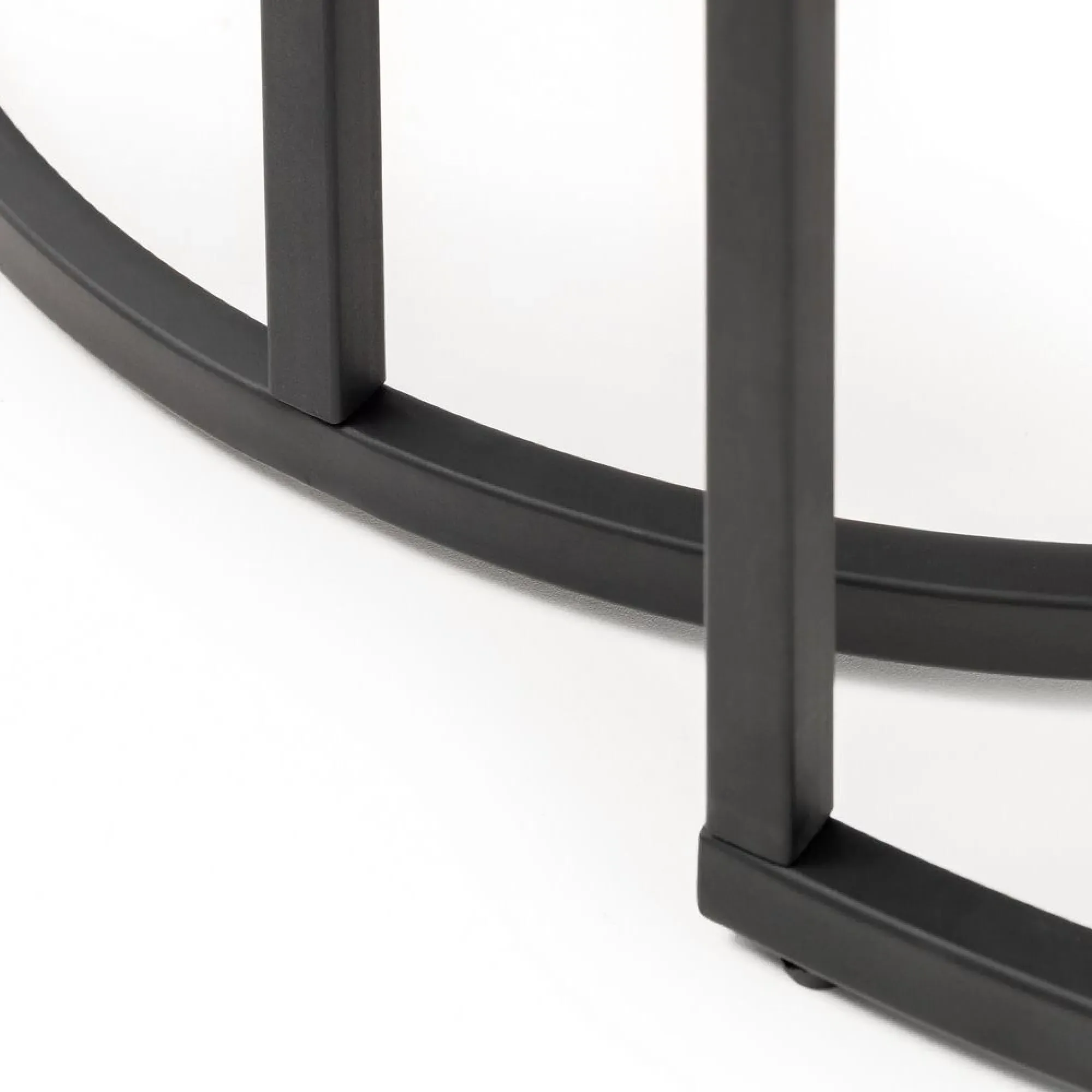 Bellini Round Nest of 2 Coffee Tables - Walnut, Metal