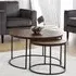 Bellini Round Nest of 2 Coffee Tables - Walnut, Metal