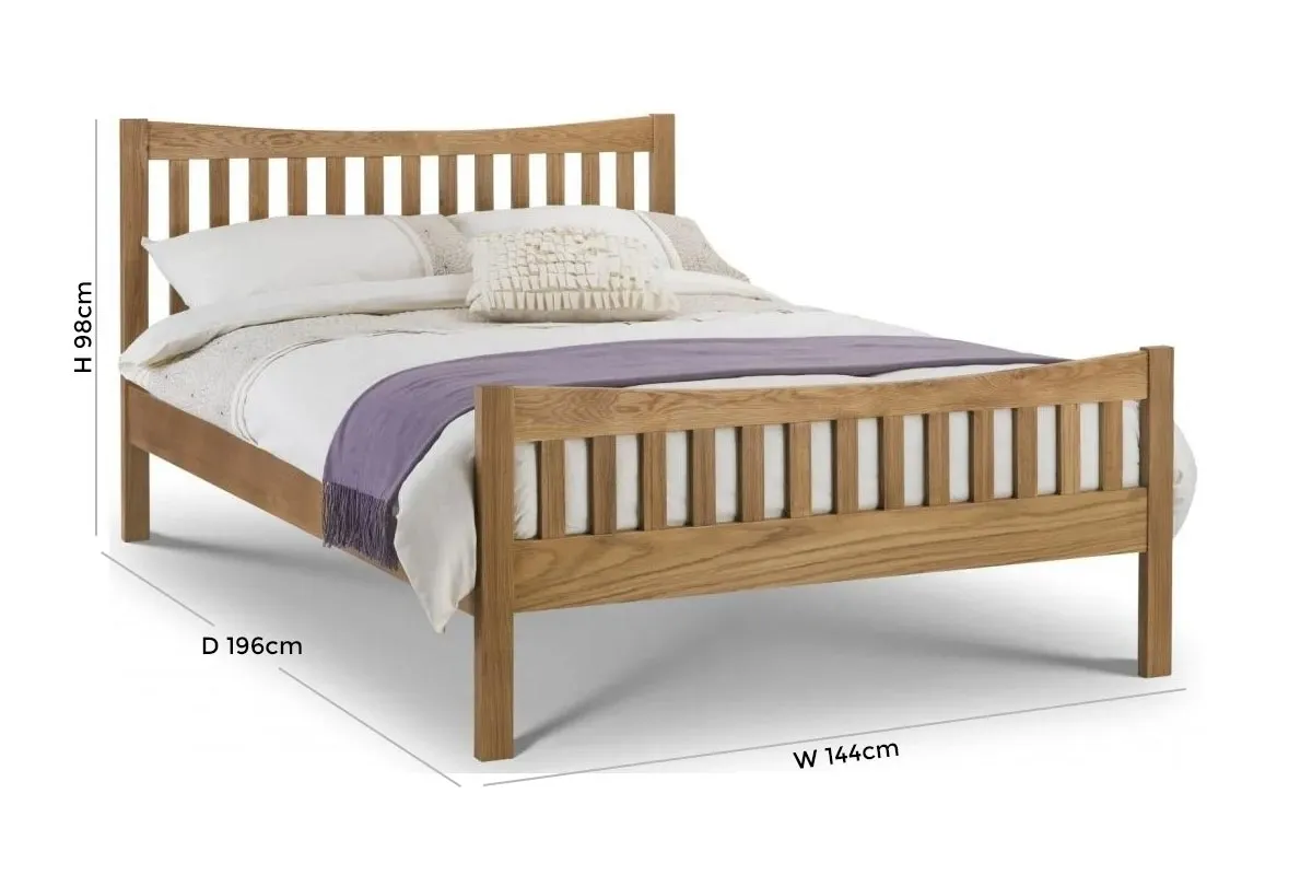 Bergamo Slatted Bed Frame - Oak
