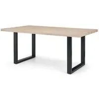 Berwick Oak Effect 6-Seater Dining Table - Black