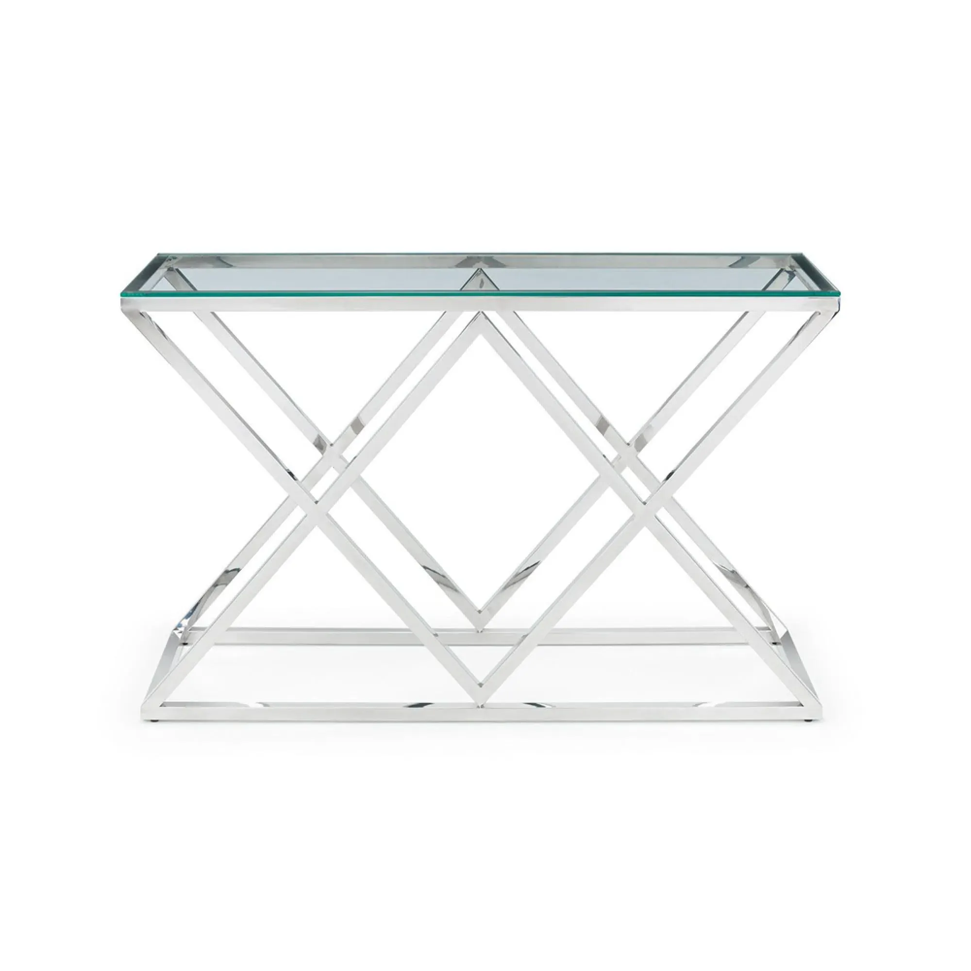Biarritz 120cm Console Table - Chrome, Glass