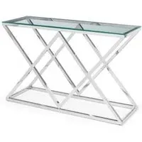 Biarritz 120cm Console Table - Chrome, Glass