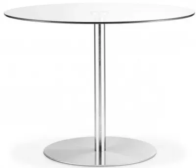 Blanco 2 Seater Round Dining Table - Glass, Chrome