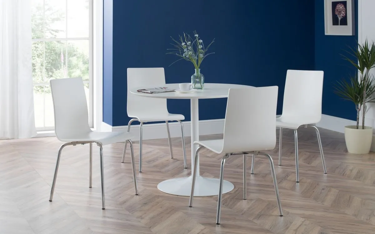 Blanco 2 Seater Round Dining Table - White