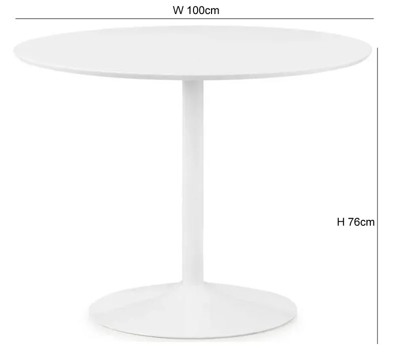 Blanco 2 Seater Round Dining Table - White