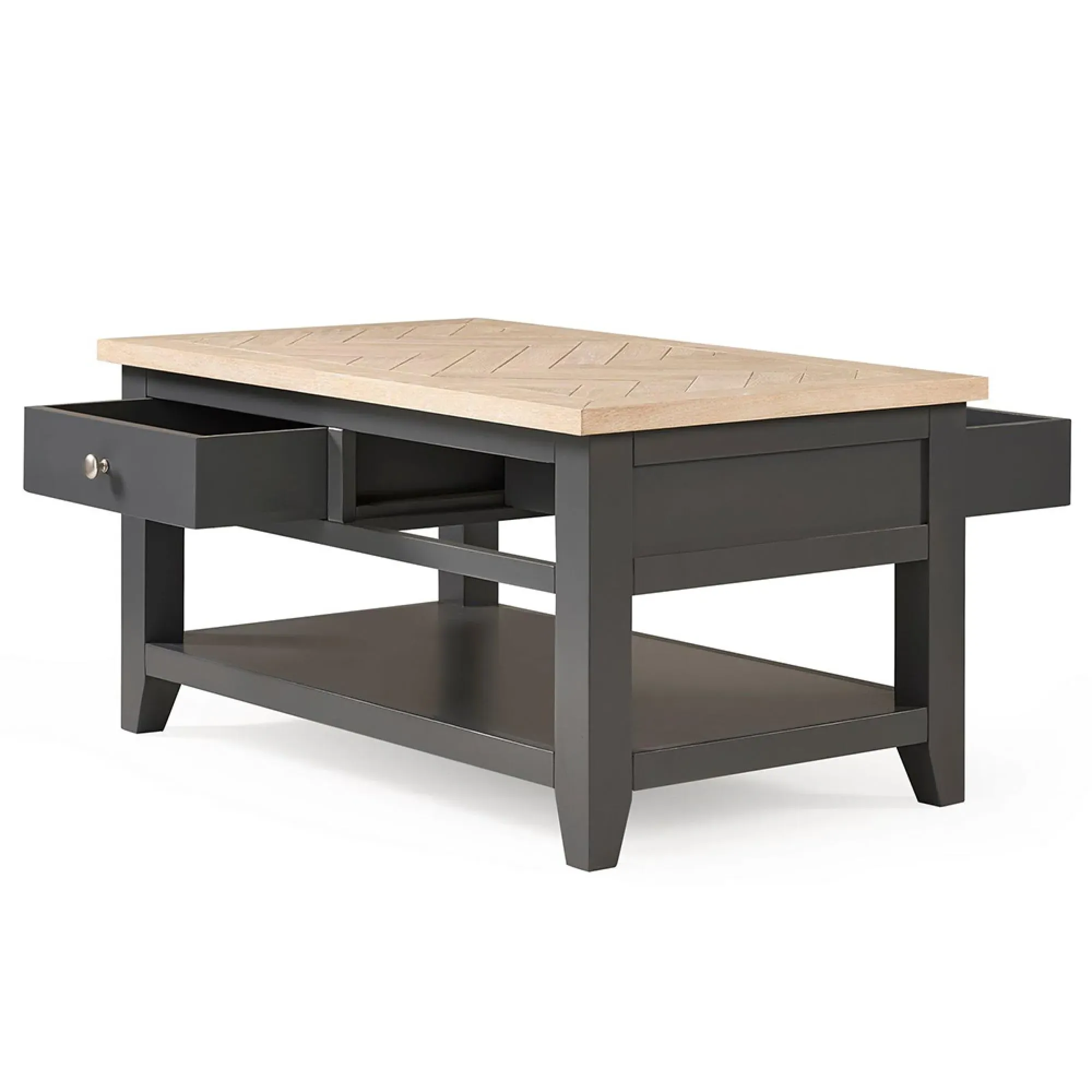 Bordeaux 2 Drawer Coffee Table - Dark Grey