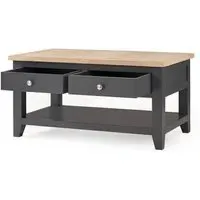 Bordeaux 2 Drawer Coffee Table - Dark Grey