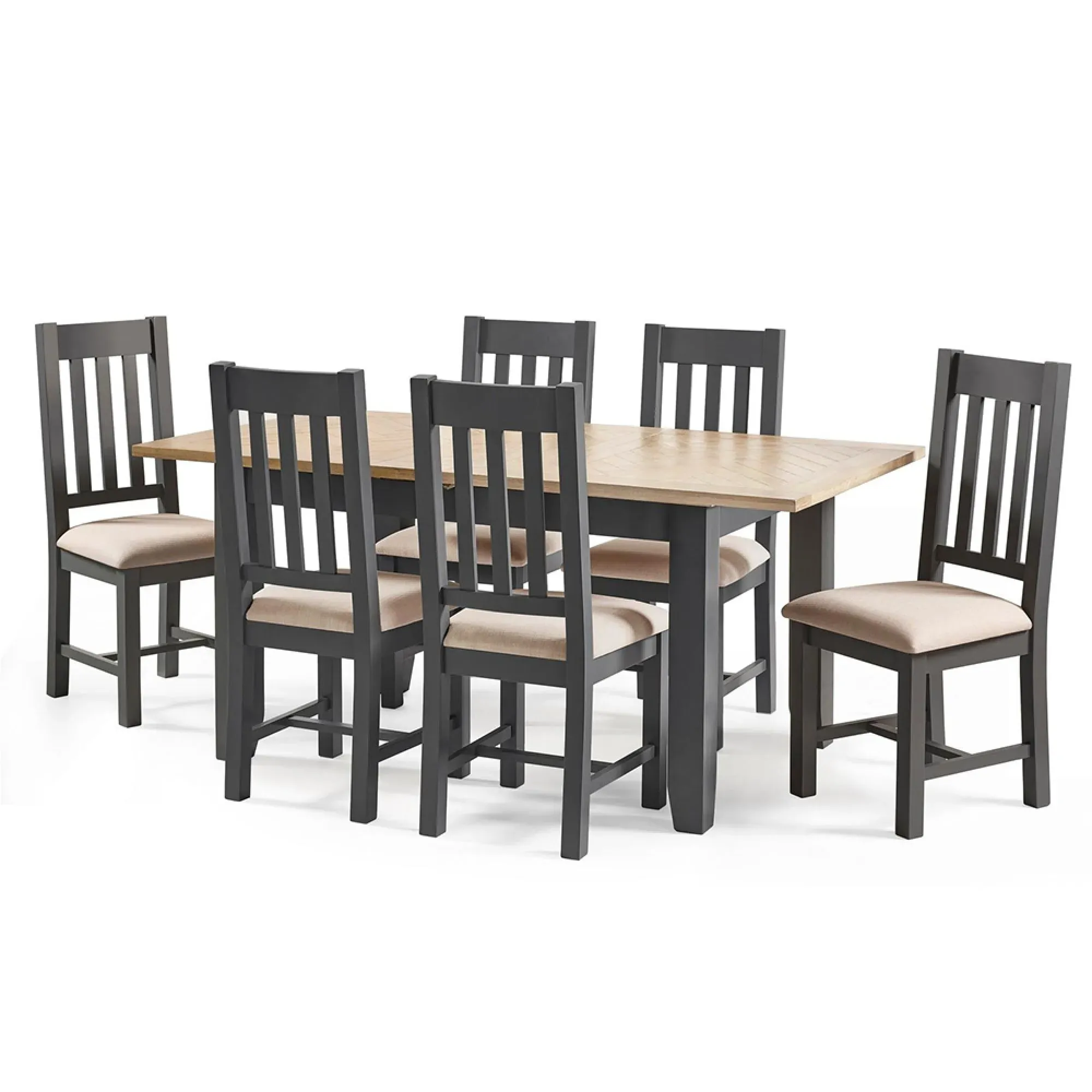 Bordeaux 6-8 Seater Butterfly Extending Dining Table - Dark Grey