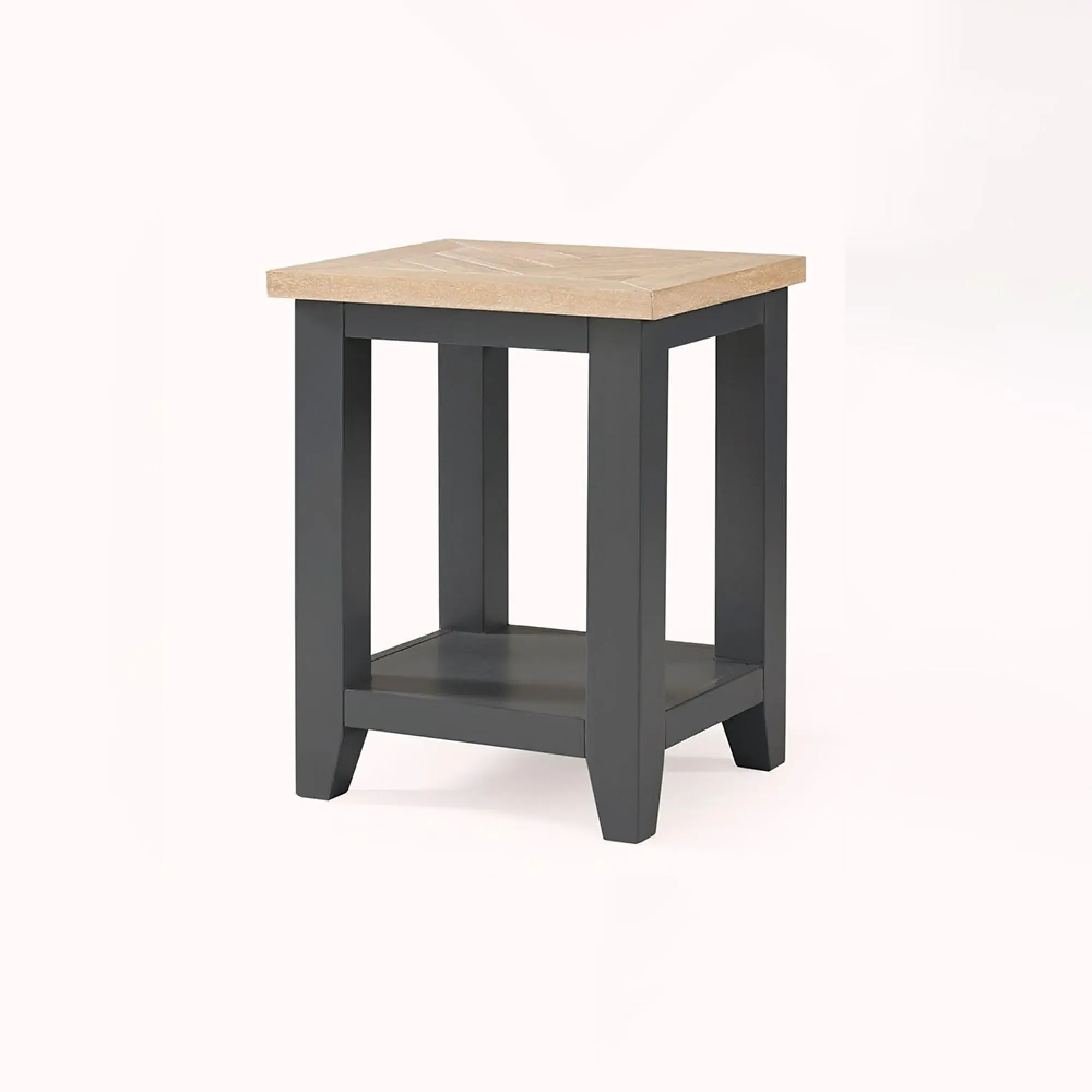 Bordeaux Lamp Table with Shelf - Dark Grey