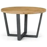 Brooklyn 4-Seater Round Dining Table - Rustic Oak