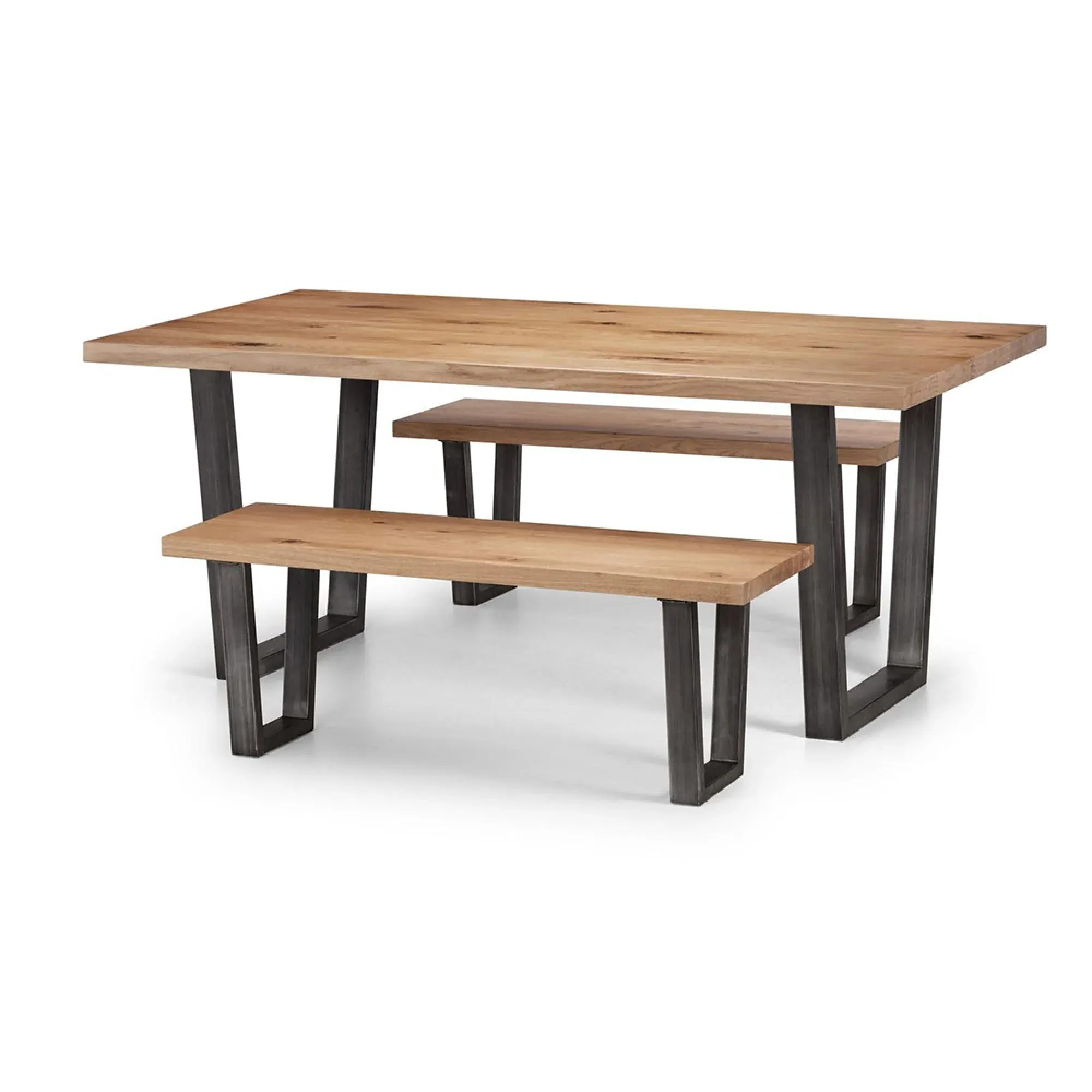 Brooklyn 6 Seater Dining Set with Bench - Brown, Oak