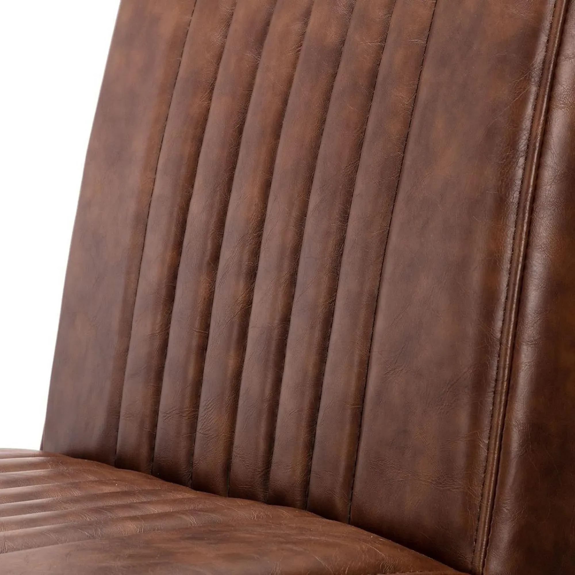 Brooklyn Cantilever Dining Chair Set of 2 - Brown, Faux Leather