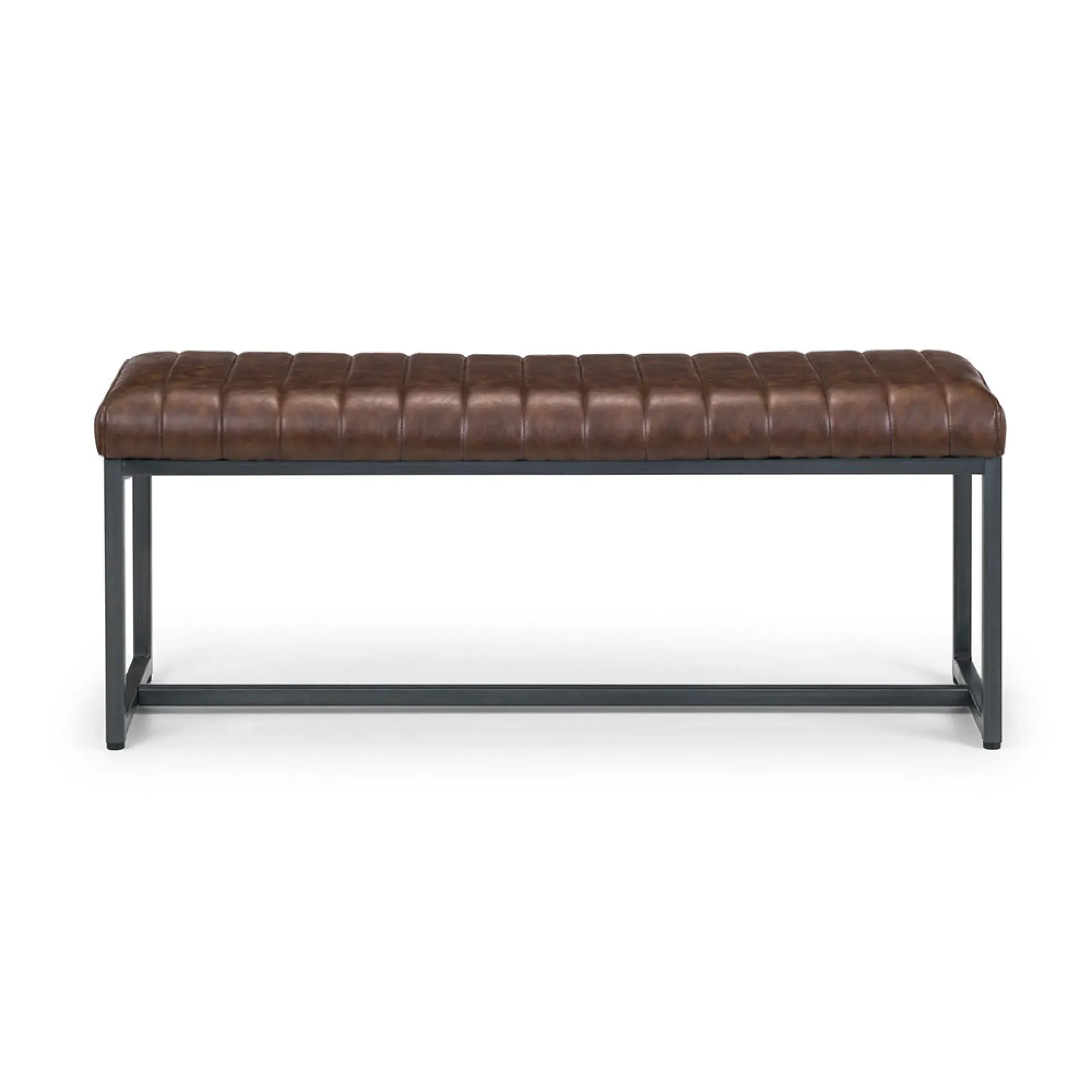 Brooklyn Dining Bench - Brown, Faux Leather
