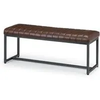 Brooklyn Dining Bench - Brown, Faux Leather