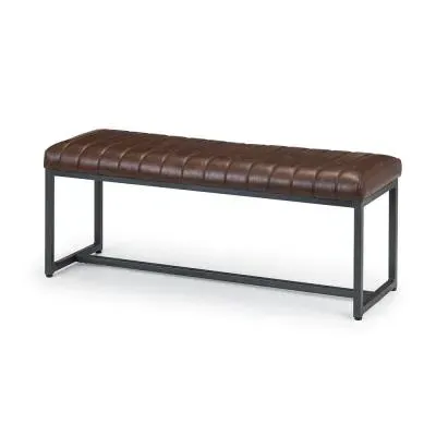 Brooklyn Dining Bench - Brown, Faux Leather image