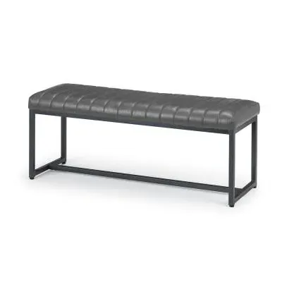 Brooklyn Dining Bench - Charcoal, Faux Leather