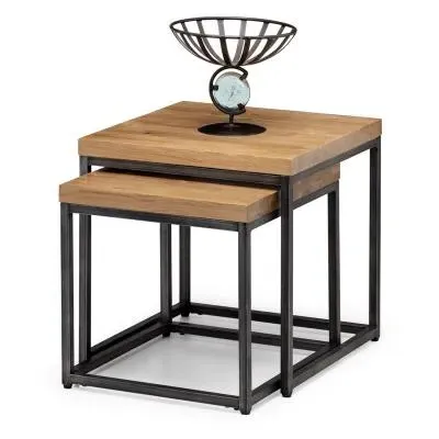 Brooklyn Nest of 2 Tables - Rustic Oak