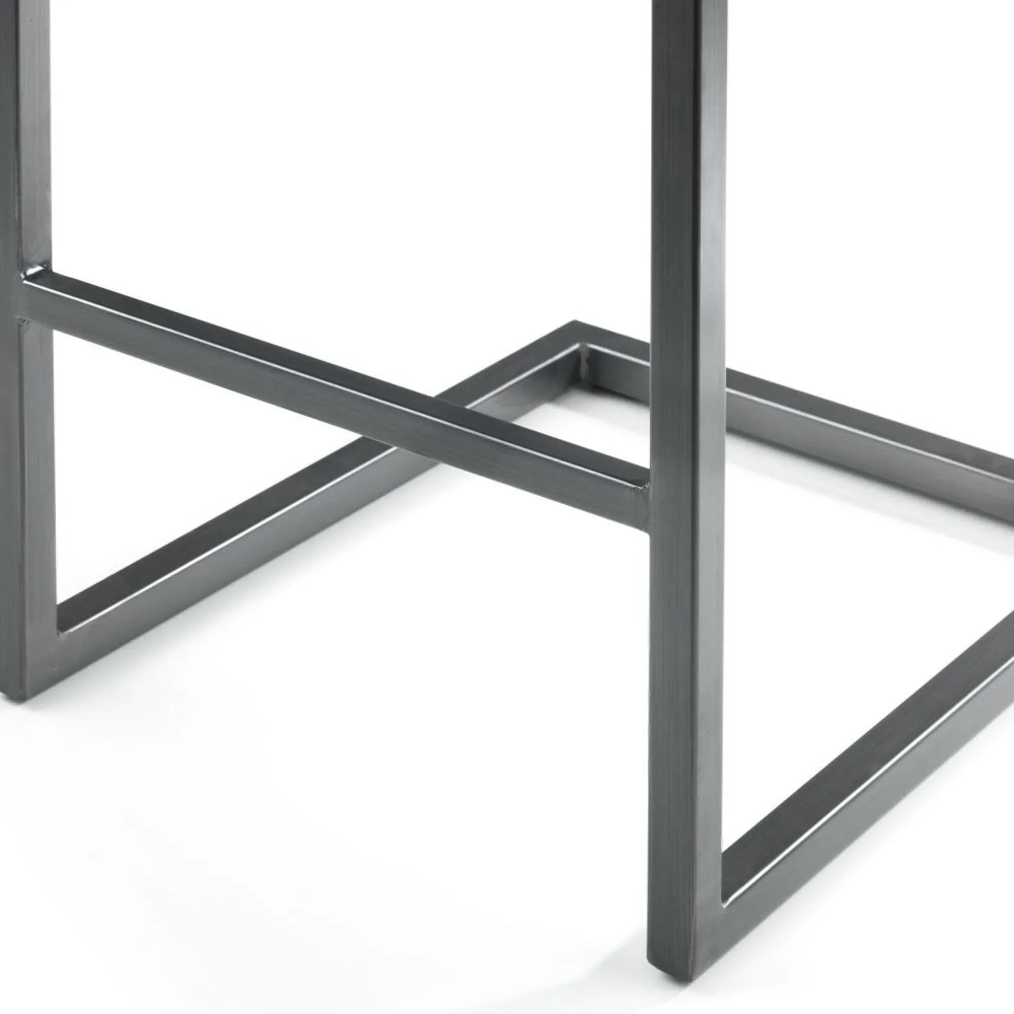 Brooklyn Set of 2 Barstool with Back - Grey, Faux Leather