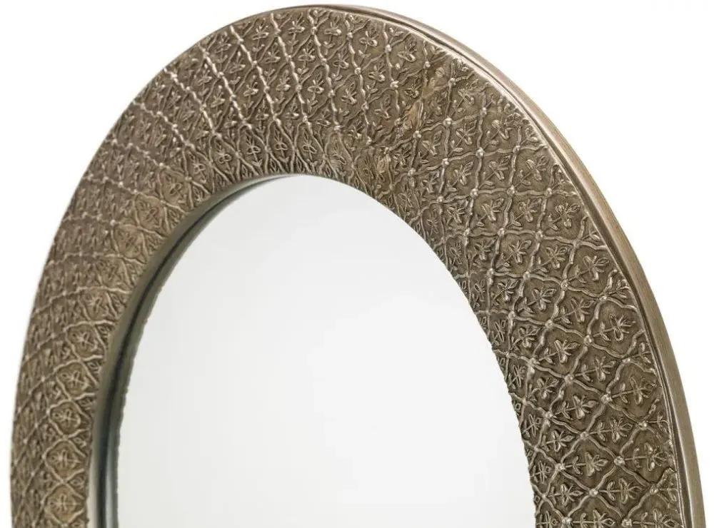 Cadence Round Wall Mirror - Pewter