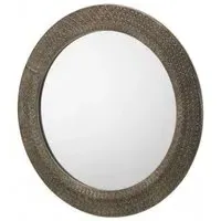 Cadence Round Wall Mirror - Pewter