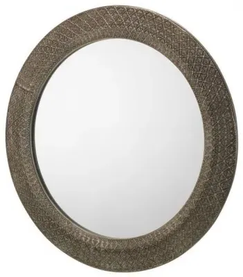 Cadence Round Wall Mirror - Pewter