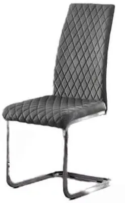 Calabria Cantilever Dining Chair Set of 4 - Grey, Velvet