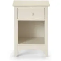 Cameo 1 Drawer Bedside Cabinet - White, Pine