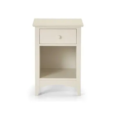 Cameo 1 Drawer Bedside Cabinet - White, Pine