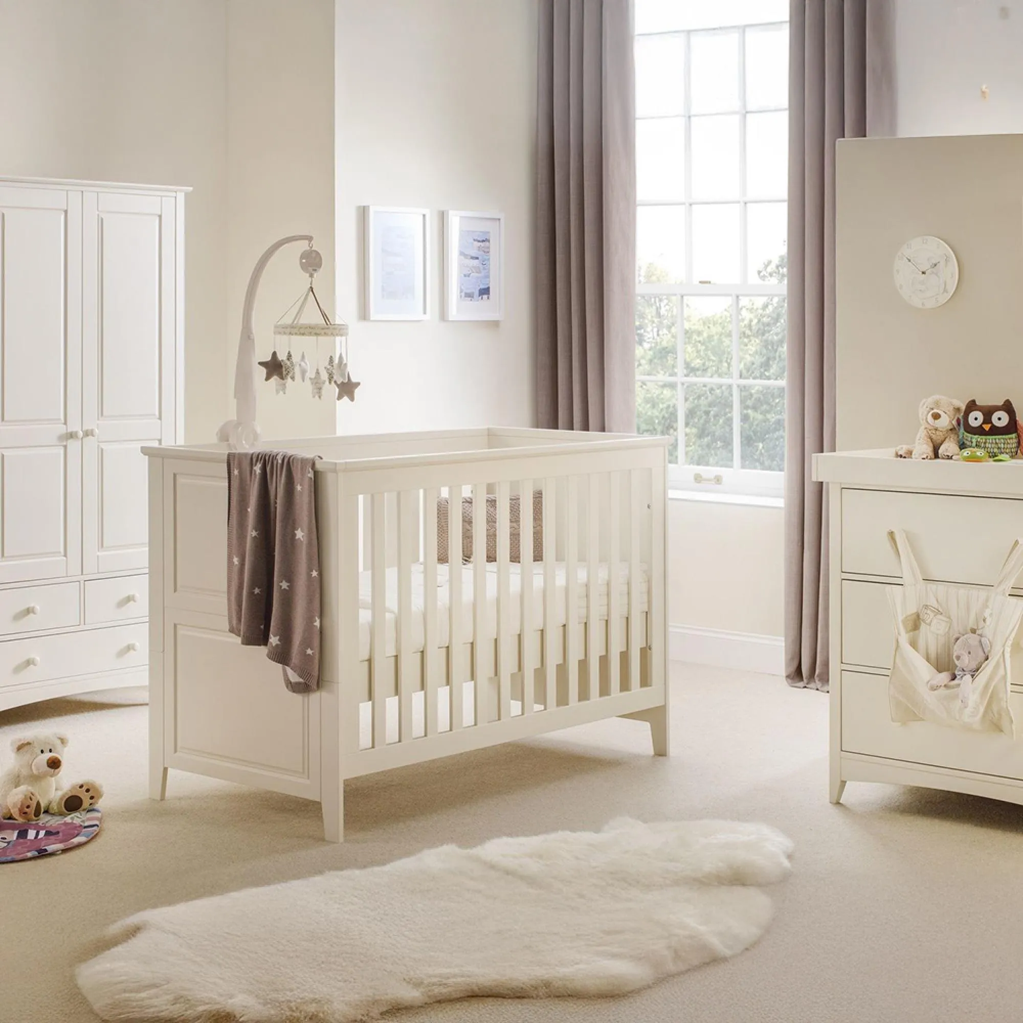 Cameo 2 Door 3 Drawer Double Wardrobe - White, Pine