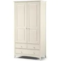Cameo 2 Door 3 Drawer Double Wardrobe - White, Pine