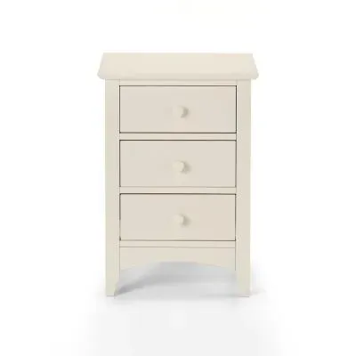 Cameo 3 Drawer Bedside Cabinet - White, Pine