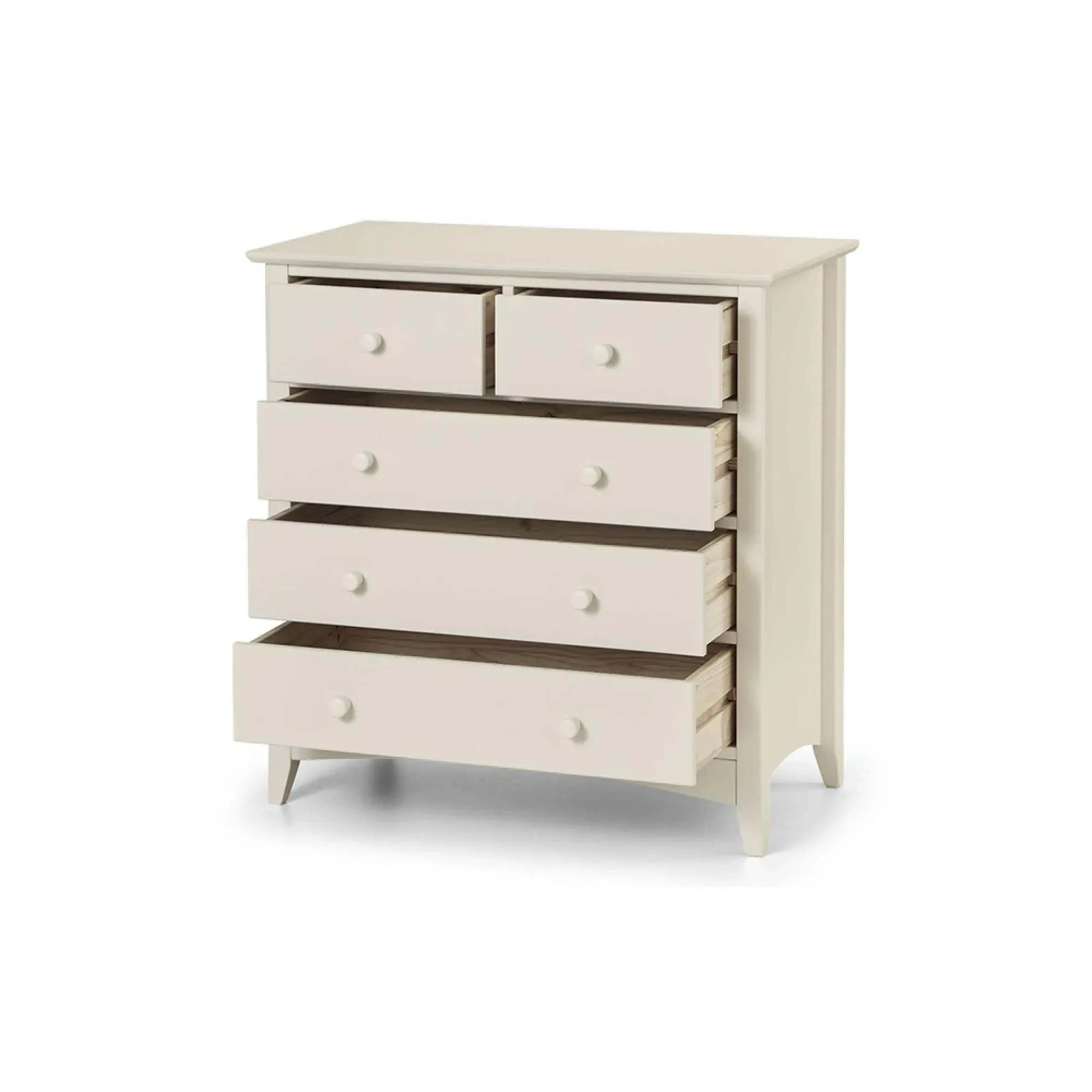 Cameo 3+2 Drawer Chest - White, Pine
