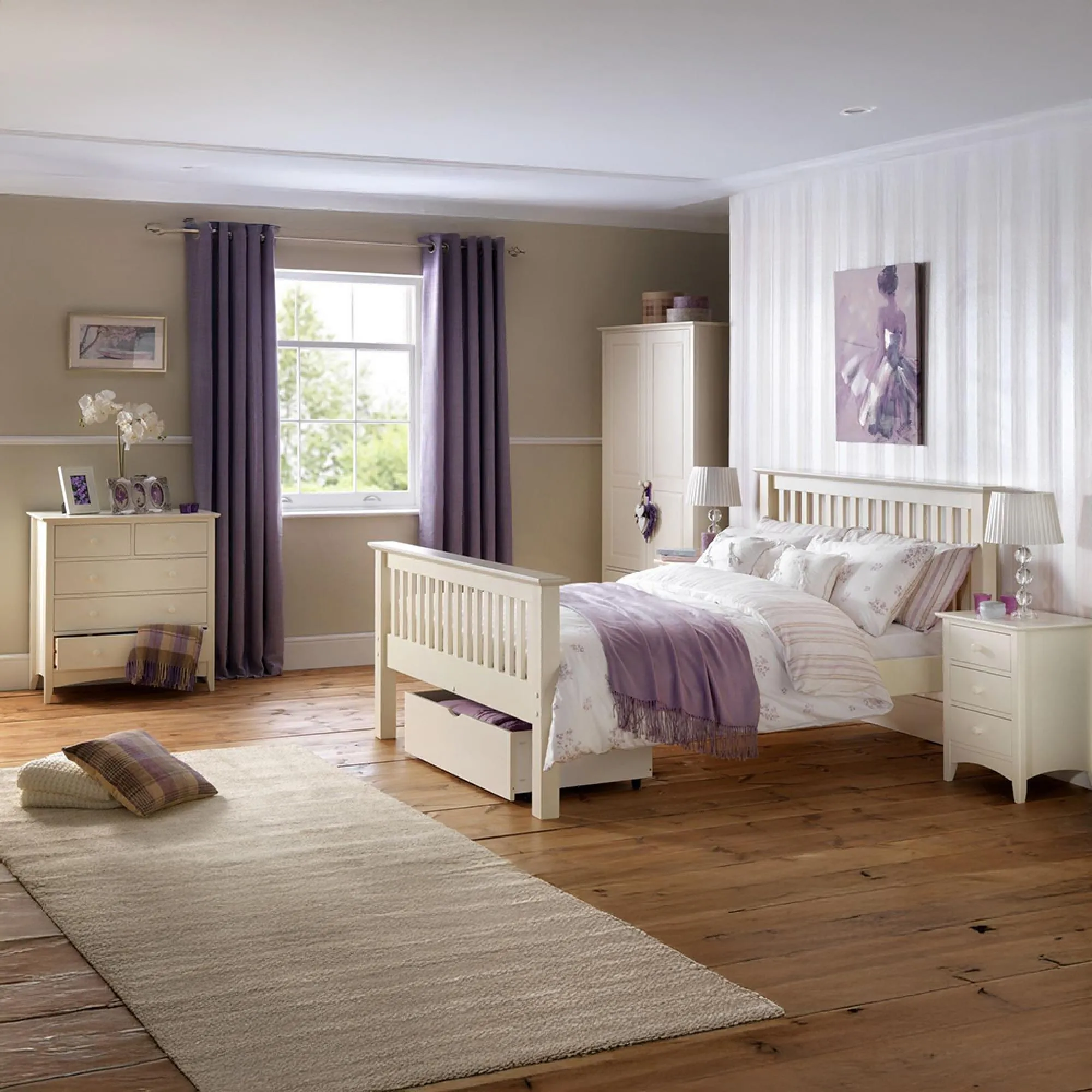 Cameo 3+2 Drawer Chest - White, Pine