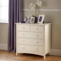 Cameo 3+2 Drawer Chest - White, Pine