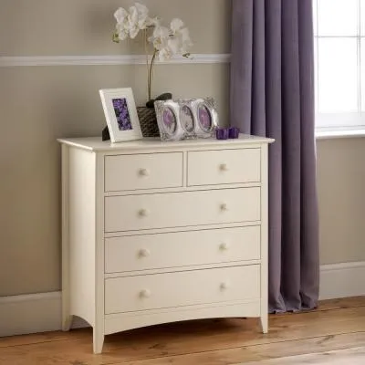 Cameo 3+2 Drawer Chest - White, Pine