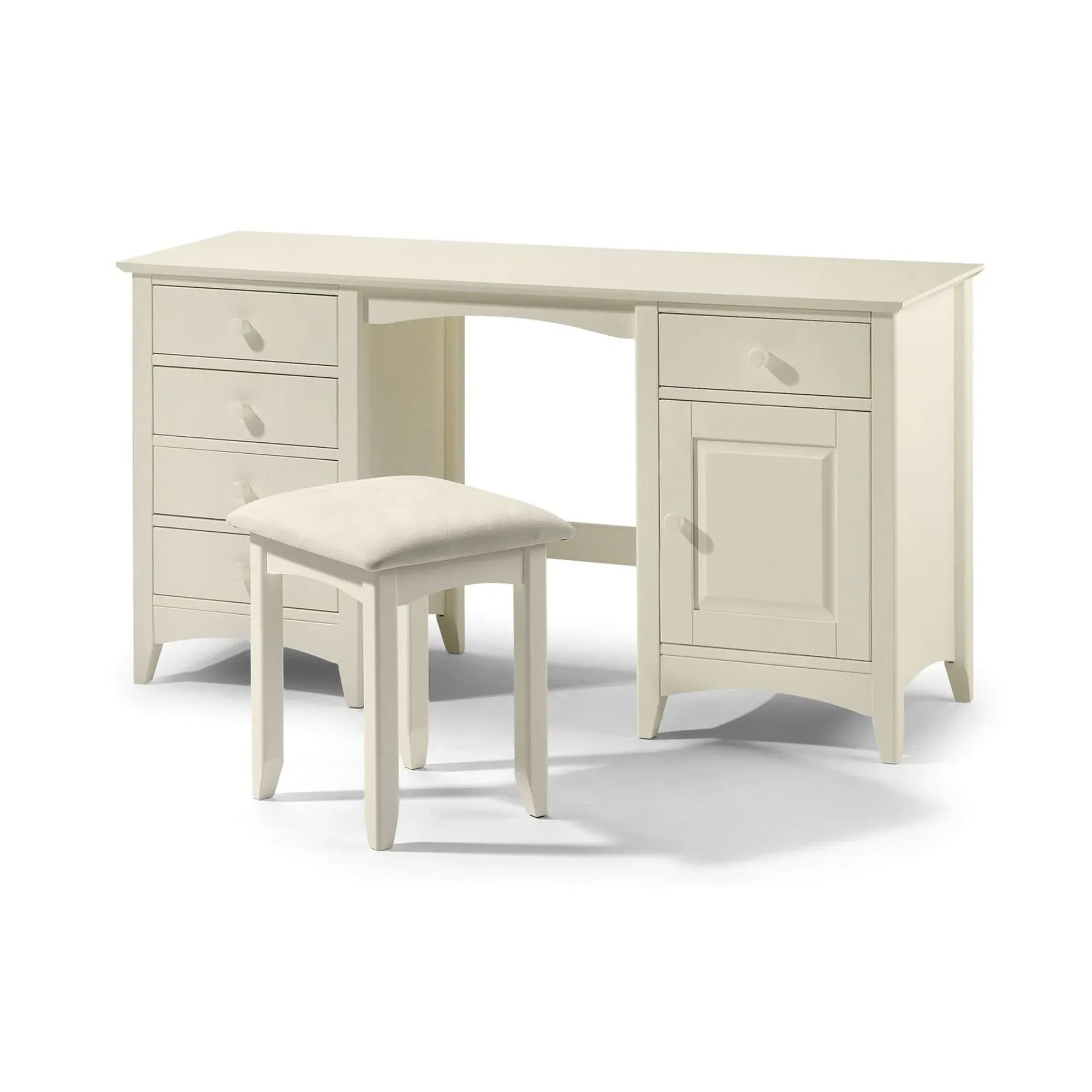 Cameo Dressing Table with Door - White, Pine