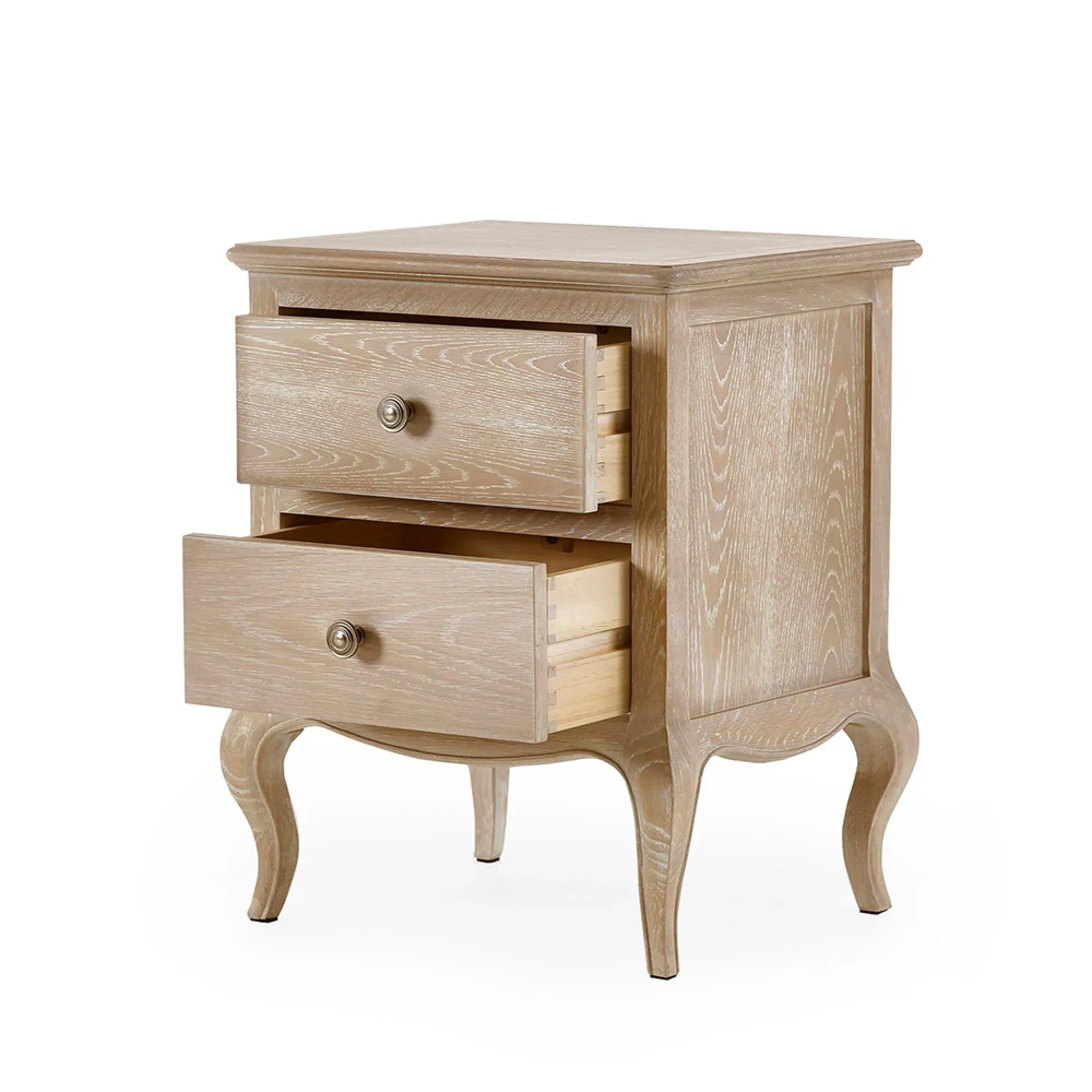 Camille 2 Drawer Bedside Cabinet - Limed Oak