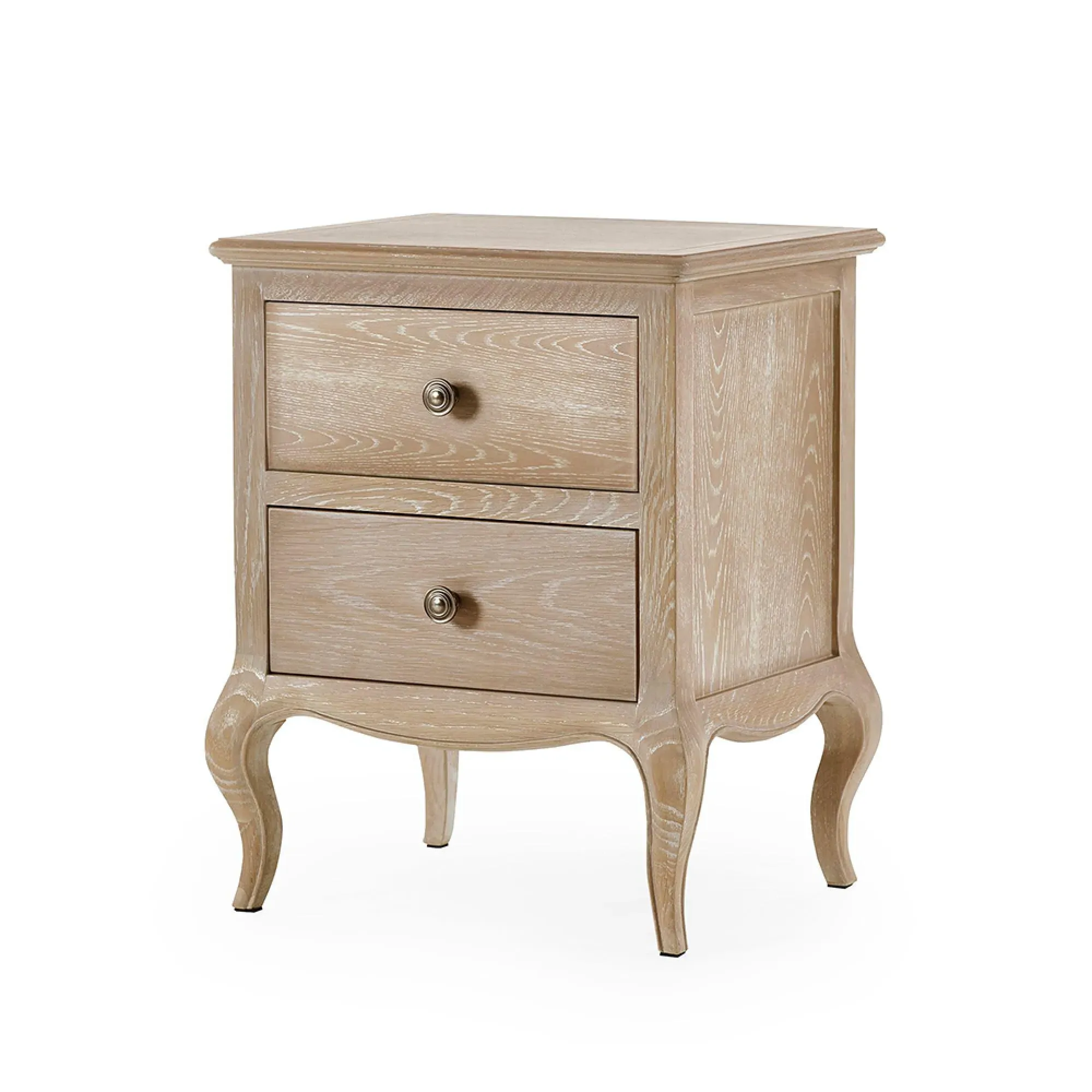 Camille 2 Drawer Bedside Cabinet - Limed Oak