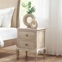 Camille 2 Drawer Bedside Cabinet - Limed Oak