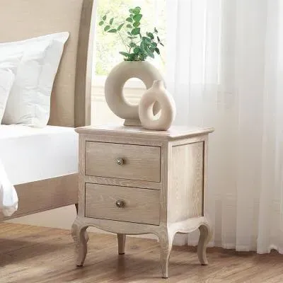 Camille 2 Drawer Bedside Cabinet - Limed Oak image